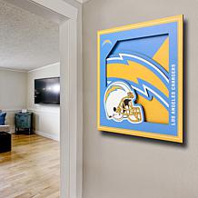 Officially Licensed NFL 3D Logo Series Wall Art - 12" x 12" - Chargers