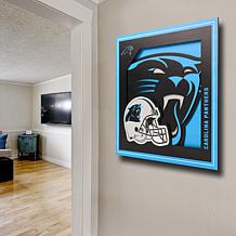 Officially Licensed NFL 3D Logo Series Wall Art - 12" x 12" - Panthers