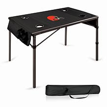 Officially Licensed NFL Black Portable Folding Travel Table - Browns