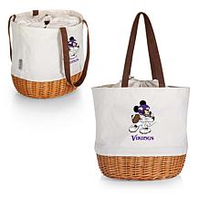 Officially Licensed NFL Canvas and Willow Basket Tote - Mickey Vikings