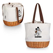 Officially Licensed NFL Canvas and Willow Basket Tote - Mickey Raiders