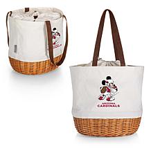 Officially Licensed NFL Canvas and Willow Basket Tote Mickey Cardinals