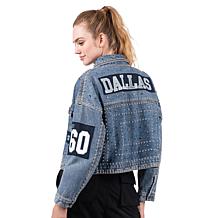 Officially Licensed NFL Dallas Cowboys G34Her Game Ball Denim Jacket