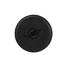 Officially Licensed NFL Dolphins Black Personalized Coaster 4pk