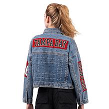 Officially Licensed NFL G34Her By Carl Banks Game Ball Denim Jacket