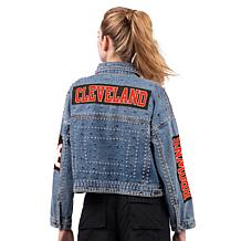 Officially Licensed NFL G34Her By Carl Banks Game Ball Denim Jacket