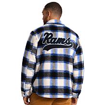 Officially Licensed NFL Men's Plaid Shirt Jacket