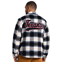 Officially Licensed NFL Men's Plaid Shirt Jacket