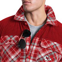 Officially Licensed NFL Men's Transitional Plaid Shirt Jacket by Glll