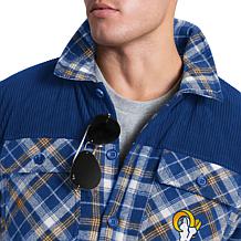 Officially Licensed NFL Men's Transitional Plaid Shirt Jacket by Glll
