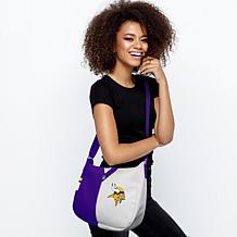 Officially Licensed NFL Minnesota Vikings Pebble Split Hobo Bag