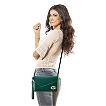 Officially Licensed NFL Pebble Fold Over Crossbody Purse - Green Bay 