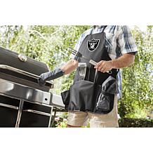 Officially Licensed NFL Picnic Time Apron Tote Pro Grill Set Raiders