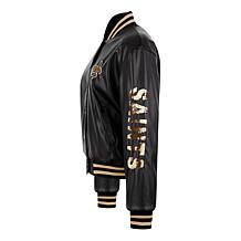 Officially Licensed NFL Sequin Logo Faux Leather Bomber Jacket