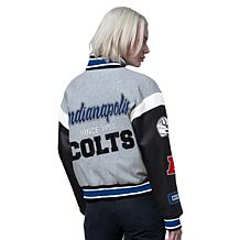 Officially Licensed NFL Starter Women's Cropped Varsity Jacket by Glll