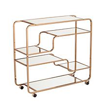 Oliana Art Deco Mirrored Bar Cart