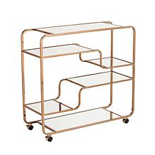 Oliana Art Deco Mirrored Bar Cart