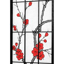 Oriental Furniture Cherry Blossom Shoji Screen - Black
