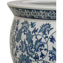 Oriental Furniture Floral Blue & White Fishbowl