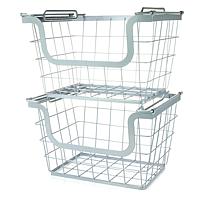 Origami 2-pack Metal Stacking Baskets