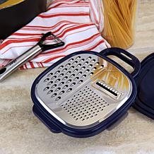 Oster Flat Bluemarine 3-Piece Grater and Container Set in Navy