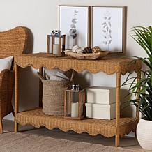 Oteria Rustic Rattan Console Table 49.2" W x 20.1" D x 31.5" H