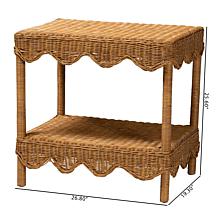 Oteria Rustic Rattan Side Table 26.8" W x 19.3" D x 25.6" H