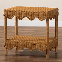 Oteria Rustic Rattan Side Table 26.8" W x 19.3" D x 25.6" H