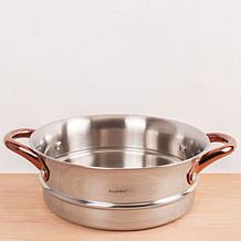 Ouro Gold 3pc 18/10 SS Steamer Set, SS Lids, Rose Gold Handles