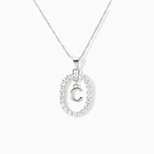 Oval Framed Initial Pendant Necklace