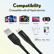 Overtime Apple MFi-Certified 10' Lightning to USB Cable 2-pack