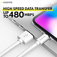 Overtime Apple MFi-Certified 10' Lightning to USB Cable 2-pack