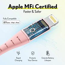 Overtime Apple MFi-Certified 6' Braided Lightning to USB Cable 2-pack