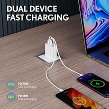 Overtime Fast Charge 20W/18W Dual Port Phone Charger Wall Adapter