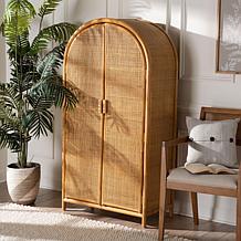 Paloma Bohemian Rattan Storage Cabinet 31.5" W x 59.5" H
