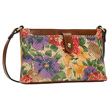 Patricia Nash Aimee Vintage Distressed Leather or Canvas Crossbody Bag