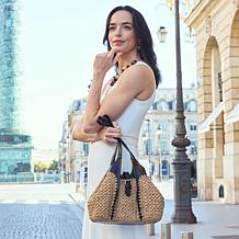 Patricia Nash Christina Woven Straw and Leather Satchel