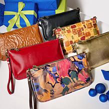 Patricia Nash Laurina Leather Crossbody with Wristlet Strap