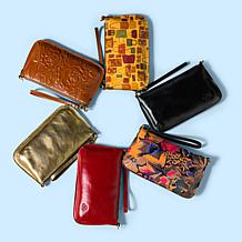 Patricia Nash Laurina Leather Crossbody with Wristlet Strap