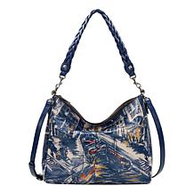 Patricia Nash Lilia Leather Hobo Crossbody with Braided Handle