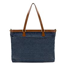 Patricia Nash Nadine Stonewashed Denim Satchel Handbag