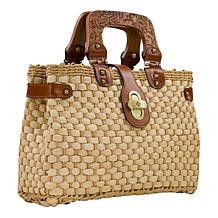 Patricia Nash Sansia Woven Straw Satchel - Classic