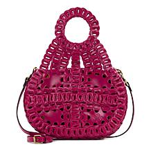 Patricia Nash Woven Leather MOZIA Satchel Pink Double outlet Handle Crossbody NWT $199