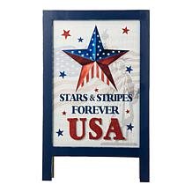 Patriotic Americana Wooden Easel Porch Decor