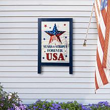 Patriotic Americana Wooden Easel Porch Decor
