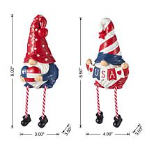 Patriotic Polyresin Gnomes Table Decor 2-piece Set