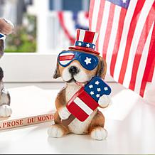 Patriotic/Americana 3-pack 4.5"H Resin Dog Table Décor