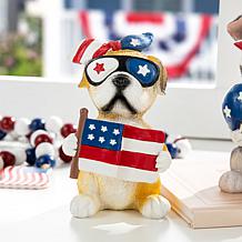 Patriotic/Americana 3-pack 4.5"H Resin Dog Table Décor