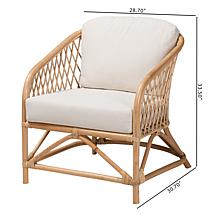 Patsy Boho-Style Rattan Armchair with Plush Cushions