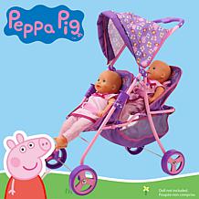 Peppa Pig Twin Stroller for Dolls - Purple & Pink